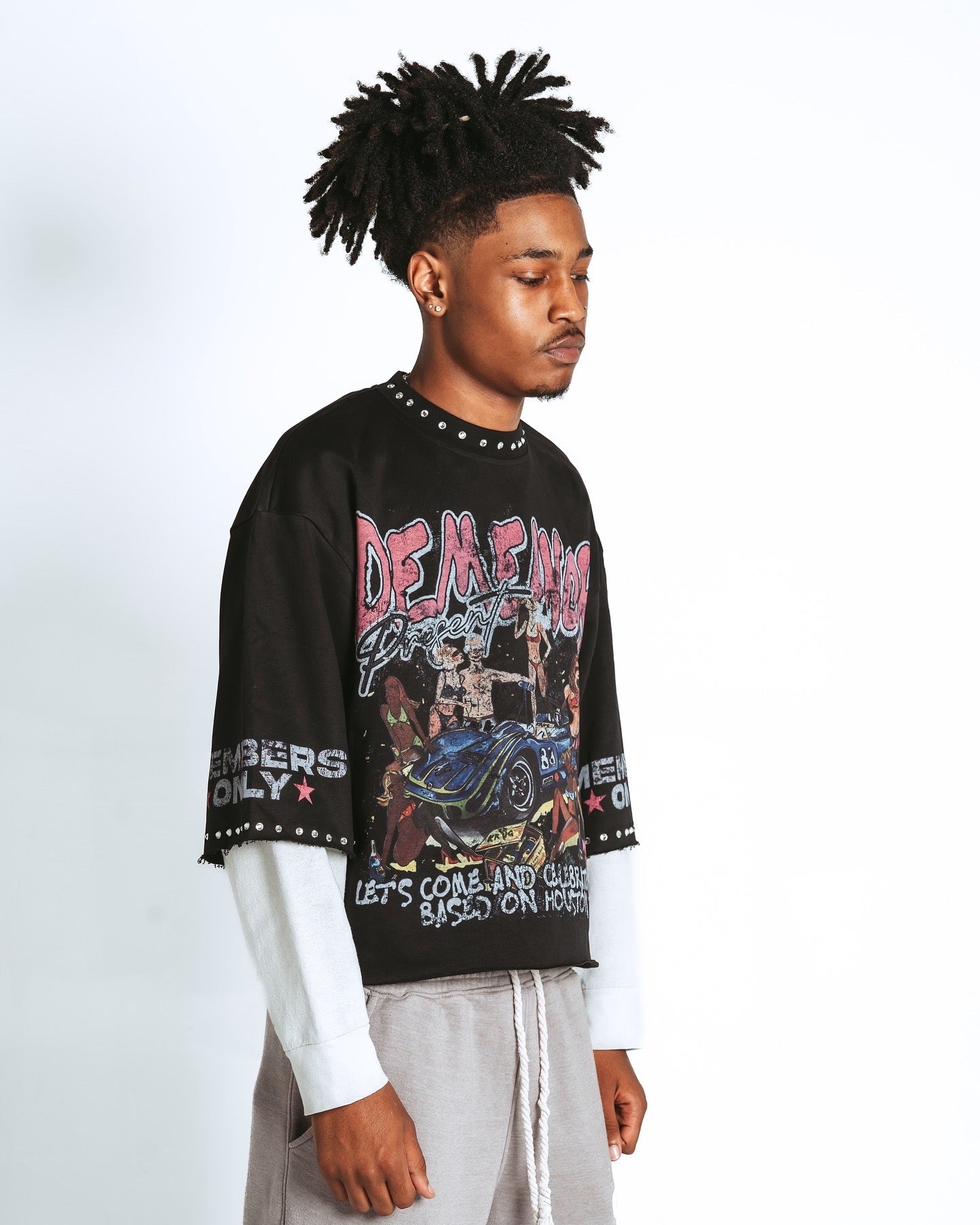Race club crop tee black